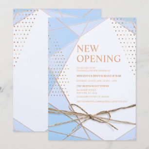 Gold glitter typography Restaurant NEW opening Invitation