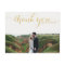 GOLD GLITTER TYPOGRAPHY WEDDING THANK YOU POSTCARD