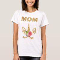 Gold Glitter Unicorn Face Birthday Party Mom