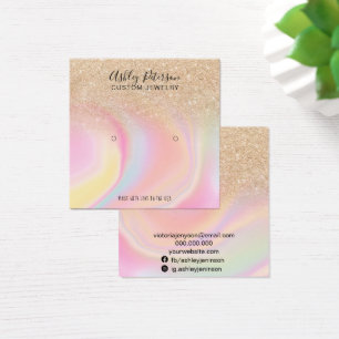 Gold glitter unicorn marble studs earrings display