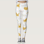 Gold Glitter Unicorn Pattern Girly Yoga Running Leggings<br><div class="desc">Unicorn fashion design for girls and women.
"Dreams are the playground of Unicorns." Unicorn- a Symbol of magic,  miracles,  purity,  innocence,  enchantment and wisdom.</div>