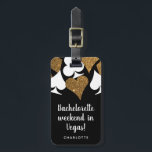 Gold Glitter Vegas Bachelorette Party Luggage Tag<br><div class="desc">Gather the girls to celebrate the lucky bride to be with a weekend in Las Vegas and commemorate the good times with these personalized gift luggage bag tags featuring gold glitter card suits for that glamourous casino vibe. These custom tags are a gift that can be used again and again...</div>