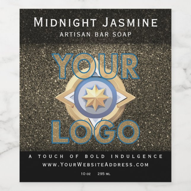 Gold Glitter Vertical QR code Professional Mail Wine Label (Single Label)