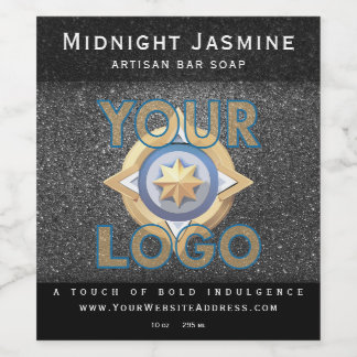 Gold Glitter Vertical QR code Professional Mail Wine Label