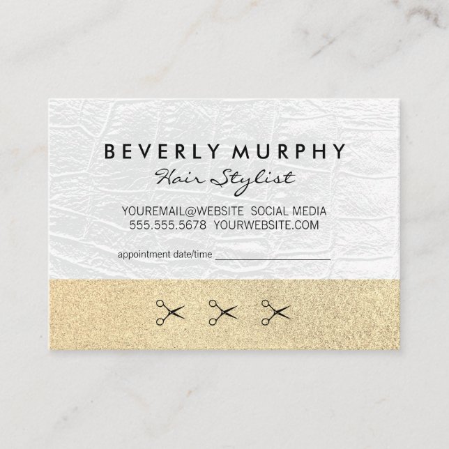 Gold Glitter / White Leather / Appointment (Front)