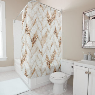 Gold Glitter White Woven Faux Fabric