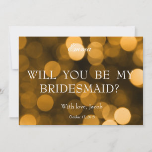 Gold Glitter Will You Be My Bridesmaid Invitation