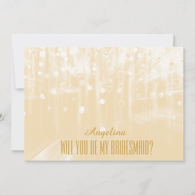 Gold Glitter Will you be my bridesmaid? Invitation (Front)