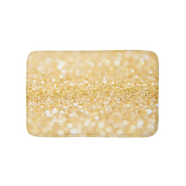 Gold Glitter With Sparks Bath Mat (Front)