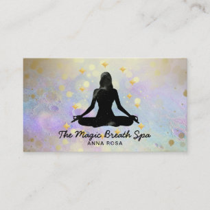 *~ Gold Glitter Woman Yoga Meditation Mindfulness Business Card