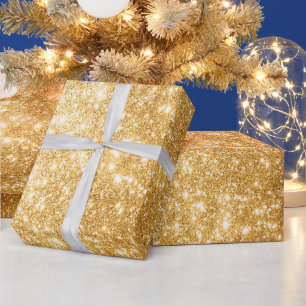 Gold Glitter Wrapping Paper