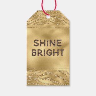 Gold Glitter Zebra Print Shine Gift Tags