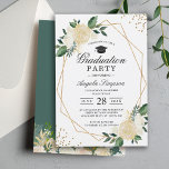 Gold Glitters Greenery Floral Graduation Party Invitation<br><div class="desc">Create your perfect invitation with this pre-designed templates,  you can easily personalize it to be uniquely yours. For further customization,  please use our easy-to-use design tool to modify this template. If you prefer Thicker papers / Matte Finish,  you may consider to choose the Matte Paper Type.</div>