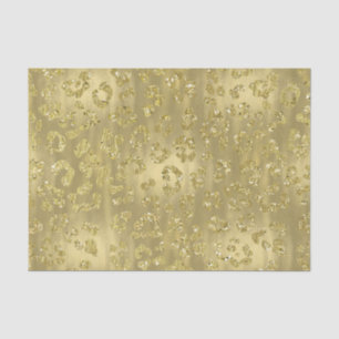 Gold Glittery Leopard Print Tissue Paper