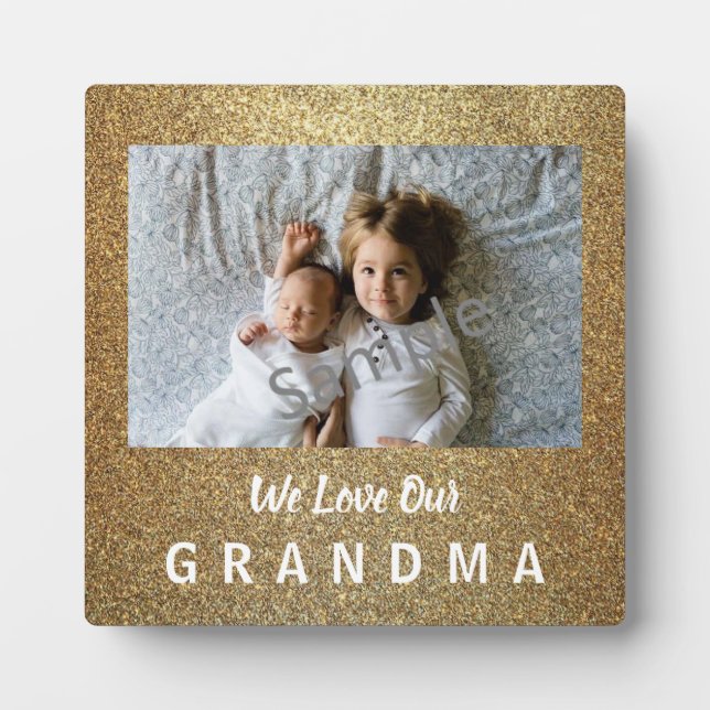 Gold Glittery Love Grand-mère Plaque (Devant)
