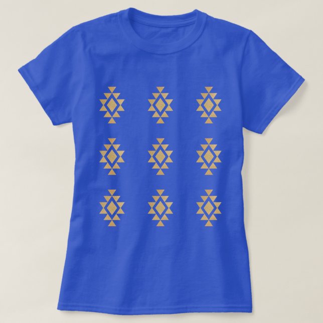Gold Glittery Mojave Pattern T-Shirt (Design Front)