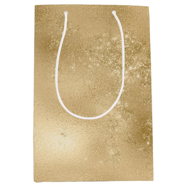Gold Glittery Sparkle Medium Gift Bag (Front)