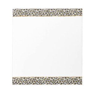 Gold Glitz Black Leopard Print Notepad