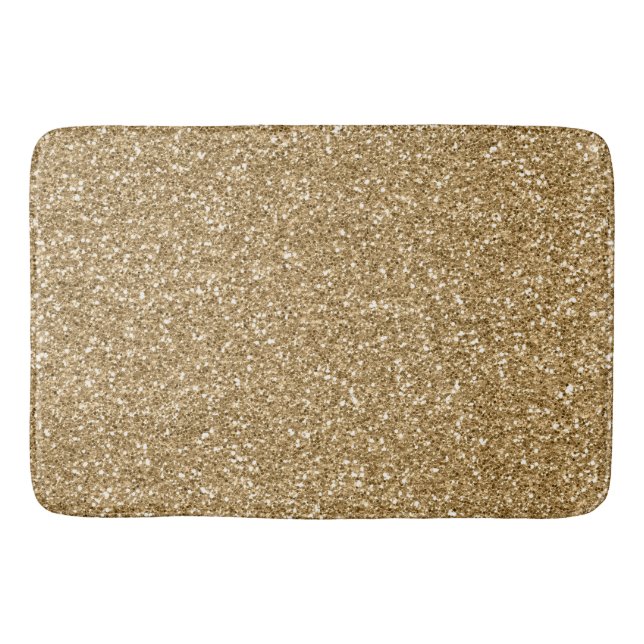 Gold Glitz Glitter Glam Sparkle Bath Mat (Front)