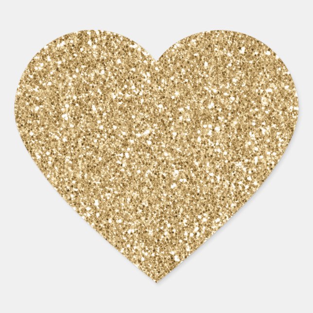 Gold Glitz Glitter       Heart Sticker (Front)
