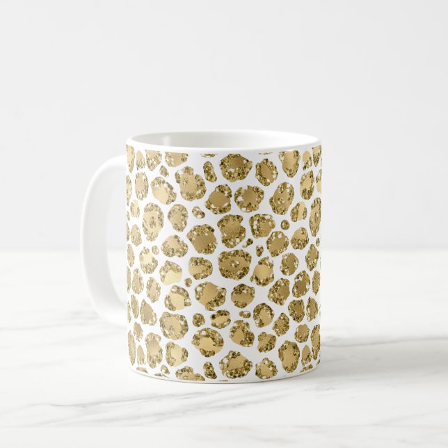 Gold Glitz Glitter Leopard      Coffee Mug (Front Left)