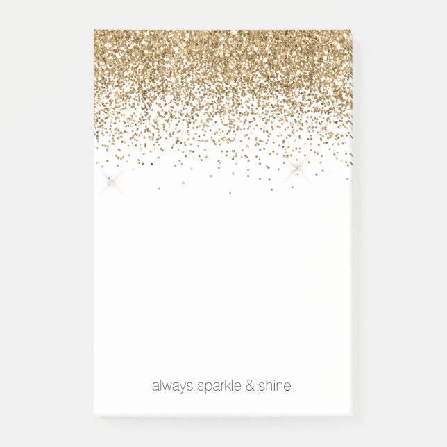Gold Glitz Glitter Post-it Notes (Front)