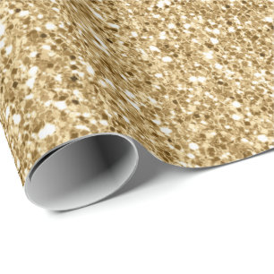 Gold Glitz Glitter Wrapping Paper
