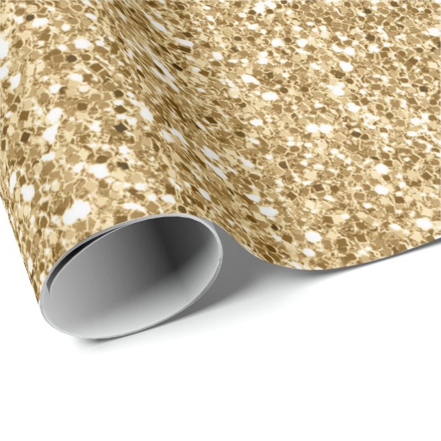 Gold Glitz Glitter      Wrapping Paper (Roll Corner)
