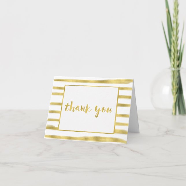 Gold Glitz Stripes Thank You (Front)