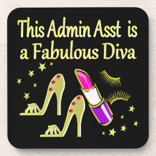 GOLD GLITZY ADMIN ASSISTANT DIVA DESIGN COASTER