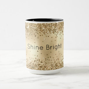 Gold Glitzy Confetti Glitter Sparkle     Mug