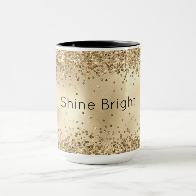 Gold Glitzy Confetti Glitter Sparkle     Mug (Center)