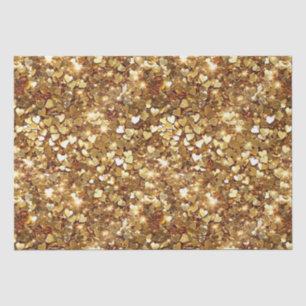 Gold Glitzy Glam Sparkle Hearts Tissue Paper