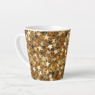 Gold Glitzy Glam Sparkle Stars Latte Mug