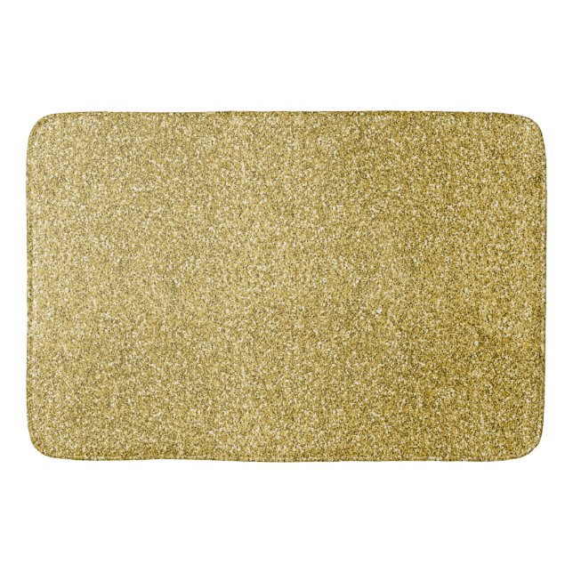 Gold Glitzy Glitter Bath Mat (Front)