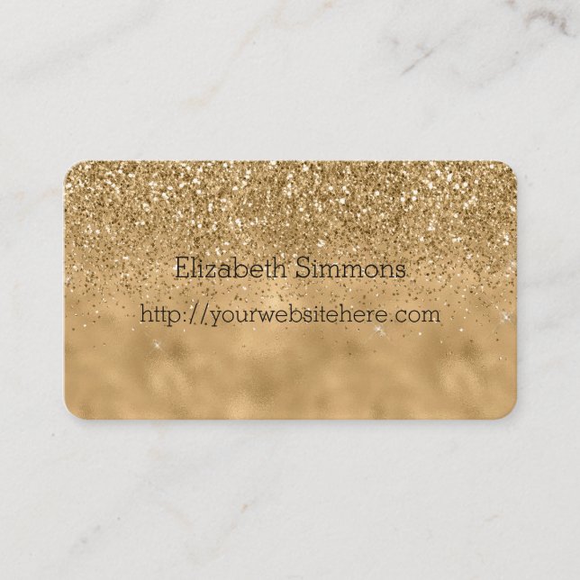 Gold Glitzy Glitter Business Card (Front)