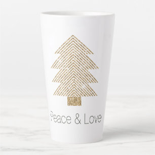 Gold Glitzy Glitter Christmas Tree Latte Mug