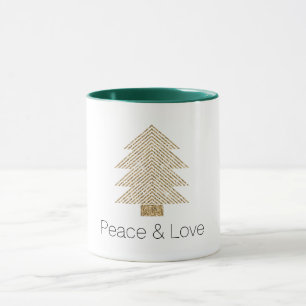Gold Glitzy Glitter Christmas Tree     Mug