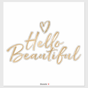 Gold Glitzy Glitter Glam Hello Beautiful Heart