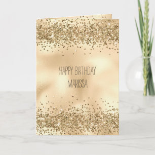 Gold Glitzy Glitter Sparkle Confetti       Card