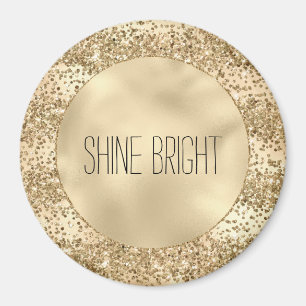 Gold Glitzy Glitter Sparkle Confetti Shine    Magnet
