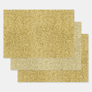 Gold Glitzy Glitter Wrapping Paper Sheet
