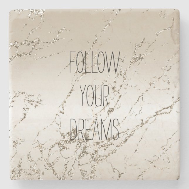 Gold Glitzy Sparkle Ombre        Stone Coaster (Front)