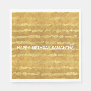 Gold Glitzy Stripes Napkin