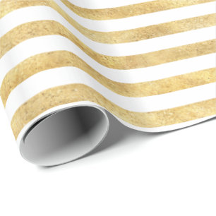 Gold Glitzy Stripes Wrapping Paper