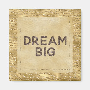 Gold Glitzy Zebra Print Glitter Dream  Magnet