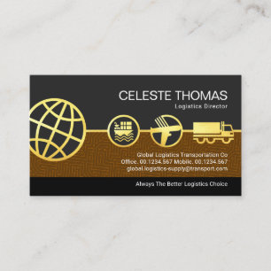 Gold Global Logistics Supply Line Business Card