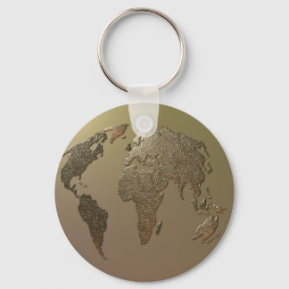 Gold Globe Keychain