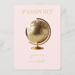 Gold Globe Passport Travel Books for Baby Enclosure Card