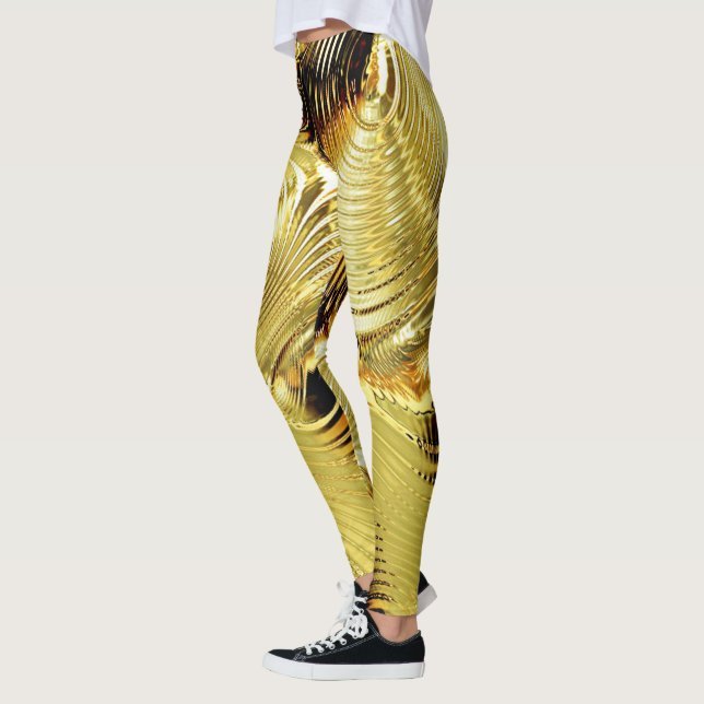Gold Glossy Popular Leggings (Left)